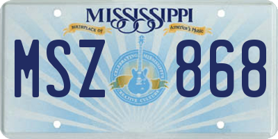 MS license plate MSZ868