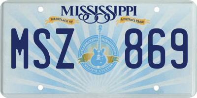 MS license plate MSZ869