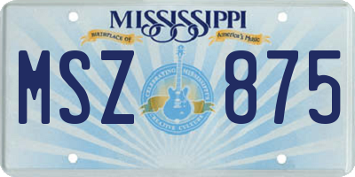MS license plate MSZ875