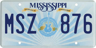 MS license plate MSZ876