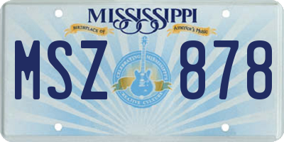 MS license plate MSZ878