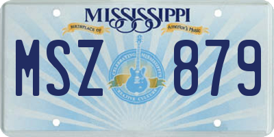MS license plate MSZ879