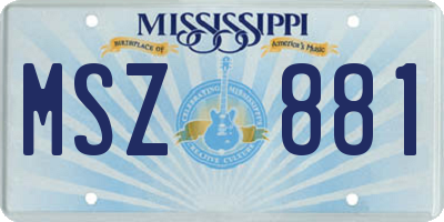 MS license plate MSZ881