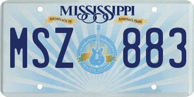 MS license plate MSZ883