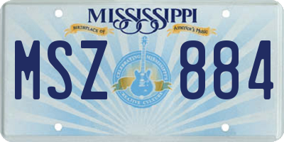 MS license plate MSZ884