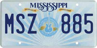 MS license plate MSZ885