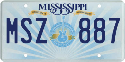 MS license plate MSZ887