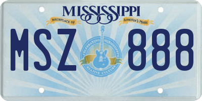 MS license plate MSZ888