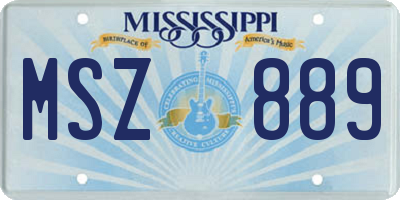MS license plate MSZ889