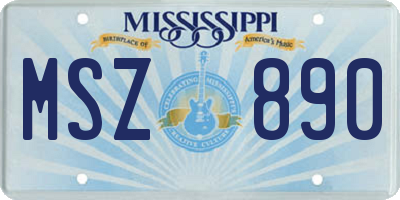 MS license plate MSZ890