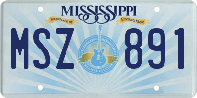 MS license plate MSZ891