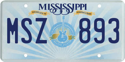 MS license plate MSZ893