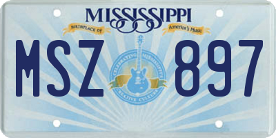 MS license plate MSZ897