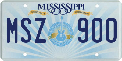 MS license plate MSZ900