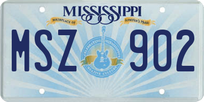 MS license plate MSZ902