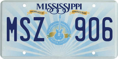 MS license plate MSZ906