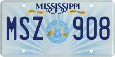MS license plate MSZ908