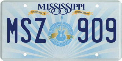 MS license plate MSZ909
