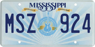 MS license plate MSZ924