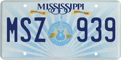 MS license plate MSZ939