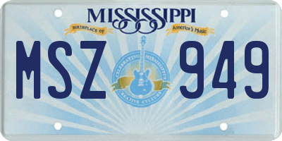 MS license plate MSZ949