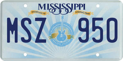 MS license plate MSZ950