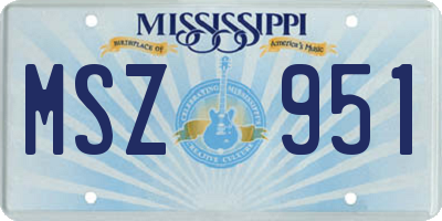 MS license plate MSZ951