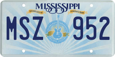 MS license plate MSZ952