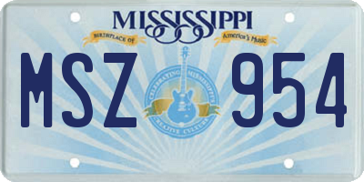 MS license plate MSZ954