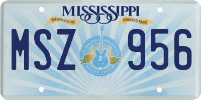 MS license plate MSZ956