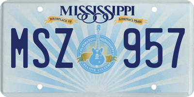 MS license plate MSZ957
