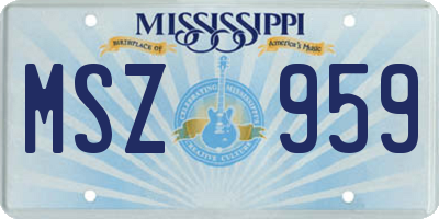 MS license plate MSZ959