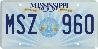 MS license plate MSZ960