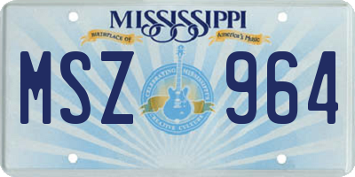 MS license plate MSZ964