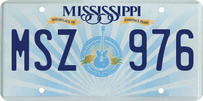 MS license plate MSZ976