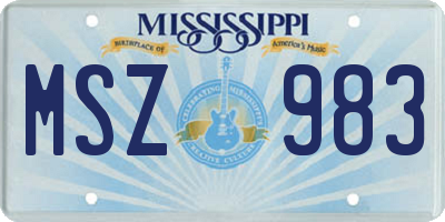 MS license plate MSZ983