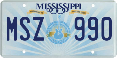 MS license plate MSZ990