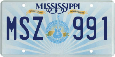 MS license plate MSZ991