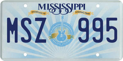 MS license plate MSZ995