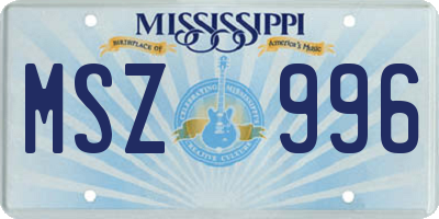 MS license plate MSZ996