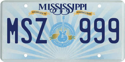 MS license plate MSZ999