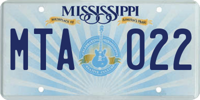 MS license plate MTA022