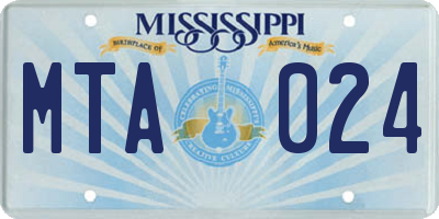 MS license plate MTA024