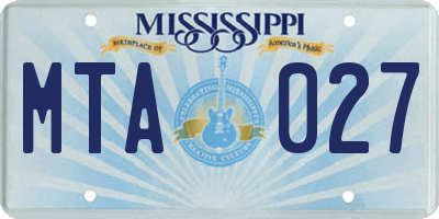 MS license plate MTA027