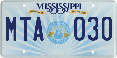 MS license plate MTA030