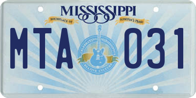 MS license plate MTA031