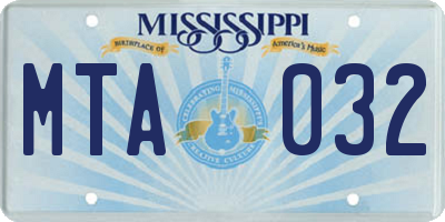 MS license plate MTA032