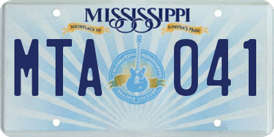 MS license plate MTA041
