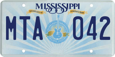 MS license plate MTA042