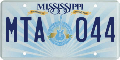 MS license plate MTA044